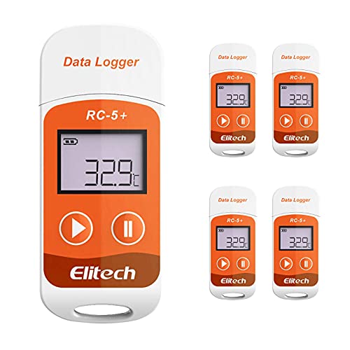 Elitech RC-5 + USB PDF temperature datalogger upgraded from camera shutter LCD display data recorder 32000 points record capacity(5Packungen)