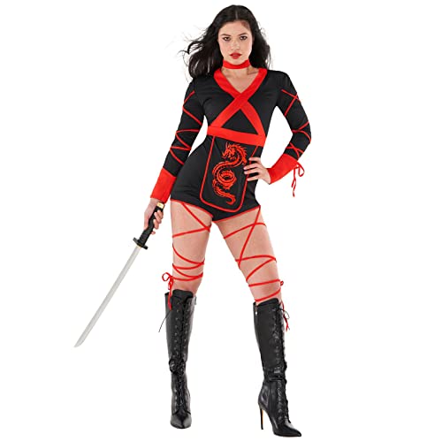 Morph Costumes Spielanzug Ninja Kostüm Damen Halloween Kostüm Frauen Kostüm Ninja Damen Ninja kostüm erwachsene