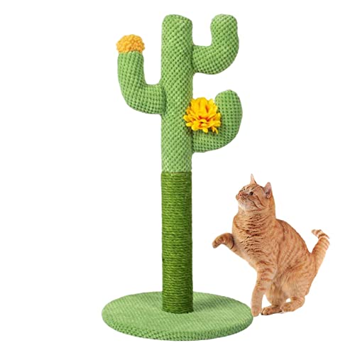 Bestlle Kaktus Katzenkratzbaum - Katzenkratzer für den Innenbereich,Neues Kaktus-Sisal-Klettergerüst, Schaf, Flauschige Katzenstreu, Kratzbrett, Spielzeugzubehör für Kätzchen