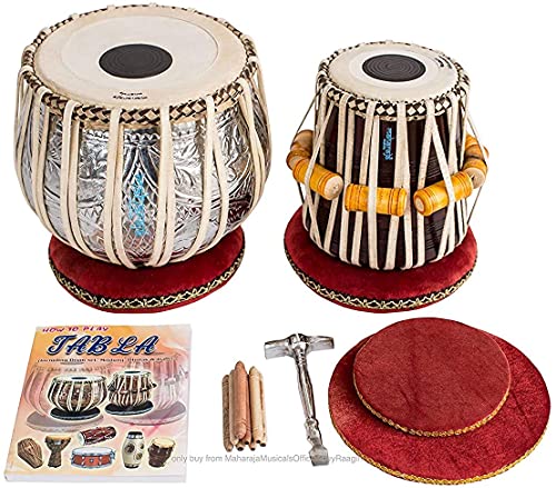 KRISHA KRAFTS Musicals Designer Tabla Schlagzeug Set 4,5 kg Kupfer Bayan, Finest Dayan mit gepolsterter Tasche, Buch, Hammer, Kissen & Bezug (PDI-FI)