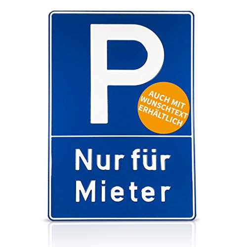 Betriebsausstattung24® Geprägtes Parkplatzschild aus Aluminium | BxH 40,0 x 60,0 cm | Mieterparkplatz