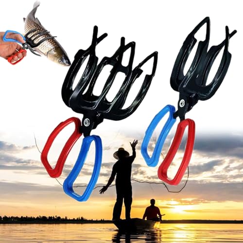 Upgrade 3 Claw Fish Gripper, Fishing Pliers Gripper Metal Fish Control Clamp Claw, Fish Holder, Fish Grabber Tool, Multifunctional Fish Claw Gripper (2 Claw+3 Claw)