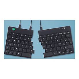 R-Go Split Ergonomische Tastatur, AZERTY (BE), schwarz, drahtgebundenen - Tastatur - AZERTY - Belgien - Schwarz