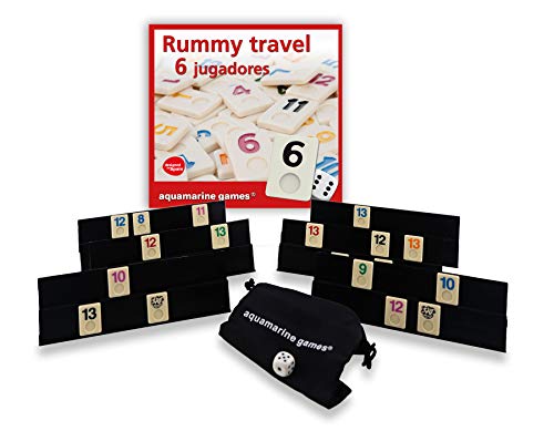 Aquamarine Games - Rummy travel 6 Spieler, Mehrfarbig (DO004)
