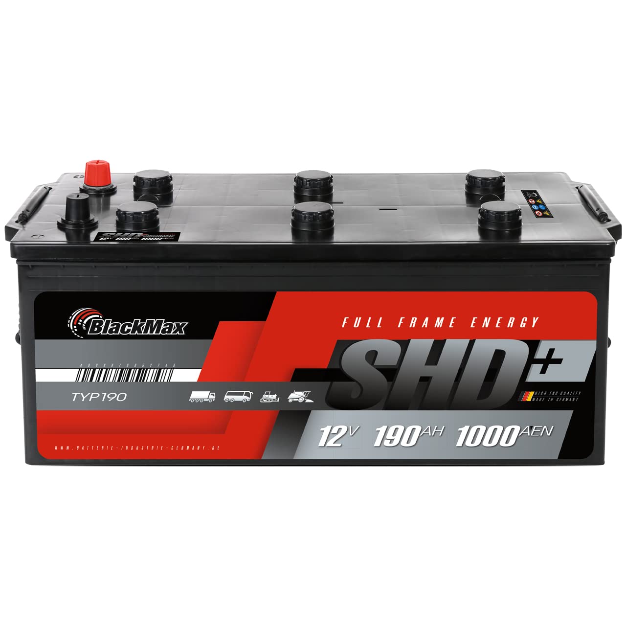 BlackMax LKW Batterie 190Ah anstatt 143Ah 155Ah 174Ah 180Ah Traktor Landmaschinen Starterbatterie 12V 1000A/EN