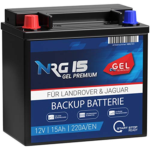 NRG Premium Stützbatterie GEL Batterie Backup Batterie CX23-10C655-AC 12V 15Ah 220A/EN EK151 524201 Longlife Technologie auslaufsicher absolut wartungsfrei