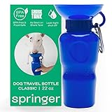 Springer Hundewasserflasche, 625 ml – wie auf Shark Tank und Oprah's Favourite Things 2023 zu sehen – auslaufsicher, BPA-frei, tragbar für Reisen (Indigo)