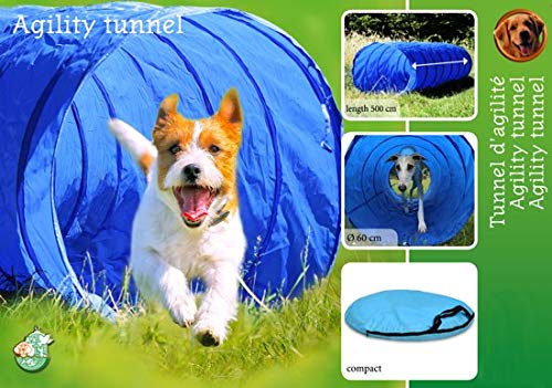 Boon Agility-Tunnel Nylon 500x60 cm, Blauw/zwart.