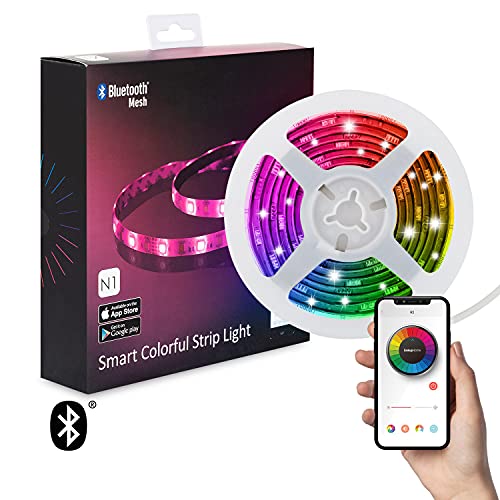 LEDKIA LIGHTING LED-Streifen Mehrfarbig Smartphone-Controler Bluetooth 2m mit Netzteil RGBW