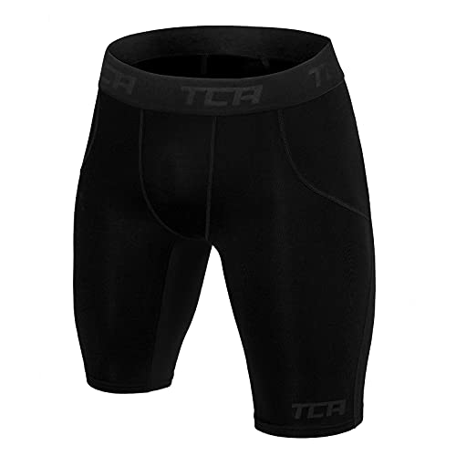 TCA Herren SuperThermal Kompressions Unterwäsche Shorts - Schwarz, XL