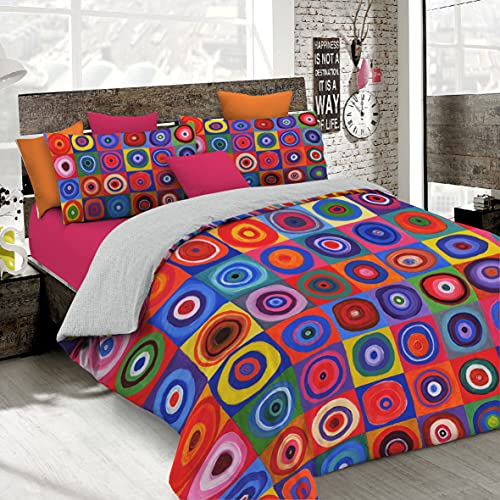 Sogni D'autore Italian Bed Linen Bettbezug, Doppelte, 100% Baumwolle, Multicolor SD64, DOPPEL