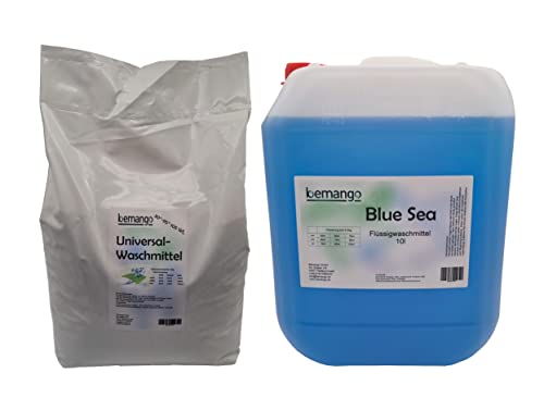 Kombipaket Flüssigwaschmittel Blue sea 10 Liter und 10 kg Waschpulver