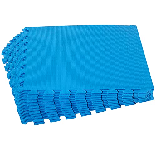 Poolunterlegmatte blau 50x50x0,5 cm - 36 Stück - 8,6 m² EVA - mit Struktur - Stecksystem Puzzelmatte | Fitness Sportmatte Trainingsmatte