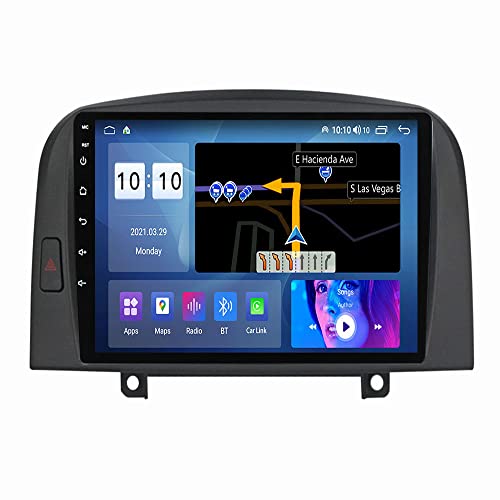 JRKT Autoradio Kompatibel Mit Hyun-dai Sonata NF 2004-2008 2 Din Radio GPS Navigation IPS Touchscreen Multimedia Player Unterstützung SWC 4G WiFi Carplay DSP BT(Size:4 core WiFi 1G+16G)