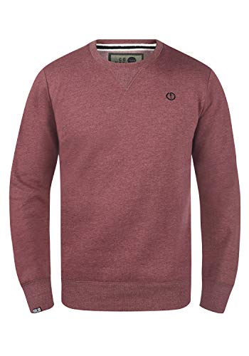 !Solid Benn O-Neck Herren Sweatshirt Pullover Pulli Mit Rundhalsausschnitt, Größe:M, Farbe:Wine Red Melange (8985)