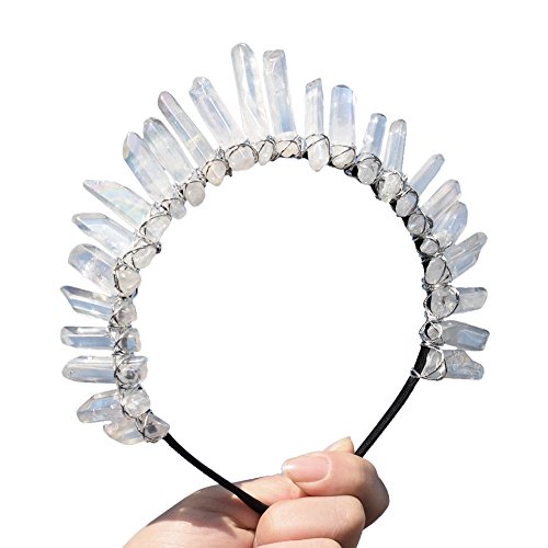 GRACEART Kristall Quarz Tiara Meerjungfrau Krone Stirnband (Weiß)
