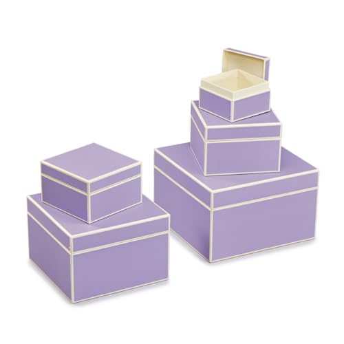 Semikolon 370099 5er Aufbewahrungsboxen – Set 5 tlg – diverse Größen – Geschenkboxen – lilac silk lila