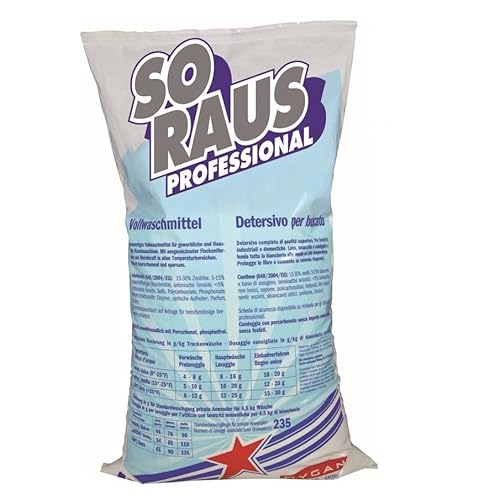 Profi-Kräftiges Vorwaschmittel, 1 x 20 kg Sack, mit starker Fettlösekraft zum Vorwaschen, für gewerbliche Waschmaschinen