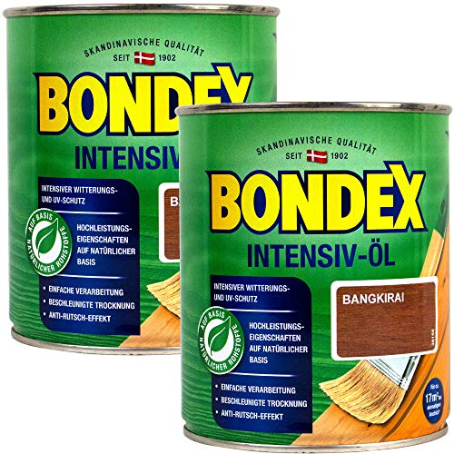 Bondex Bangkirai Intensiv Öl, 1,5 Liter - sprühbares Schutz- und Pflegeöl für Innen und Aussen, Gartenmöbel und Terrassenöl