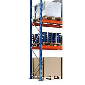 Schulte Lagertechnik Palettenregal-Ständerrahmen S625-A18, unmontiert, T 800 x H 6500 mm, Stützenbreite 100 mm, blau/verzinkt