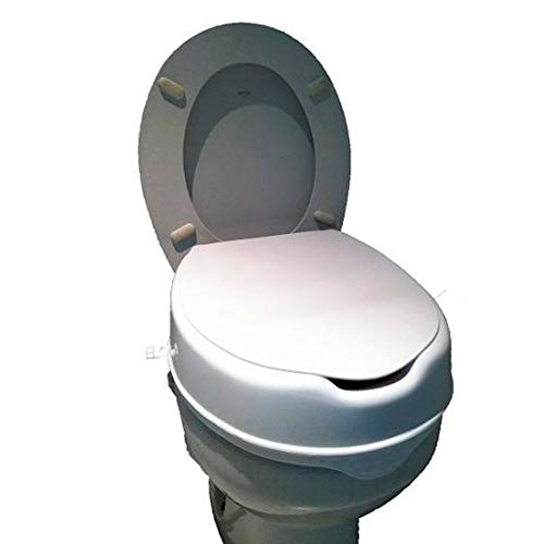 Toilettensitzerhöhung mit Deckel | hygienischer und widerstandsfähiger | Toilettensitzerhöhung weiß