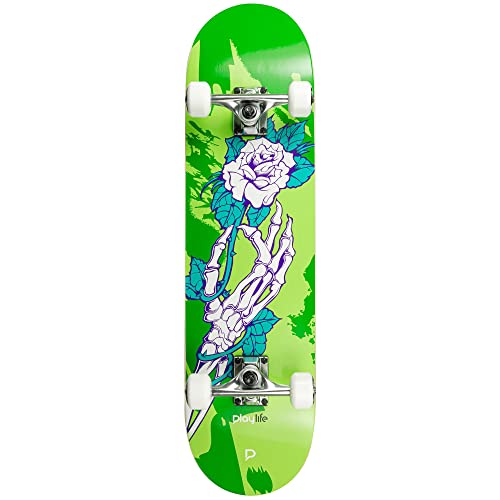 Playlife Skateboard Skull Homegrown, 31" / 8" - 79cm / 20,5cm, 52x36mm 92A Rollen, ABEC 7 Kugellager, Art. nr.: 880281