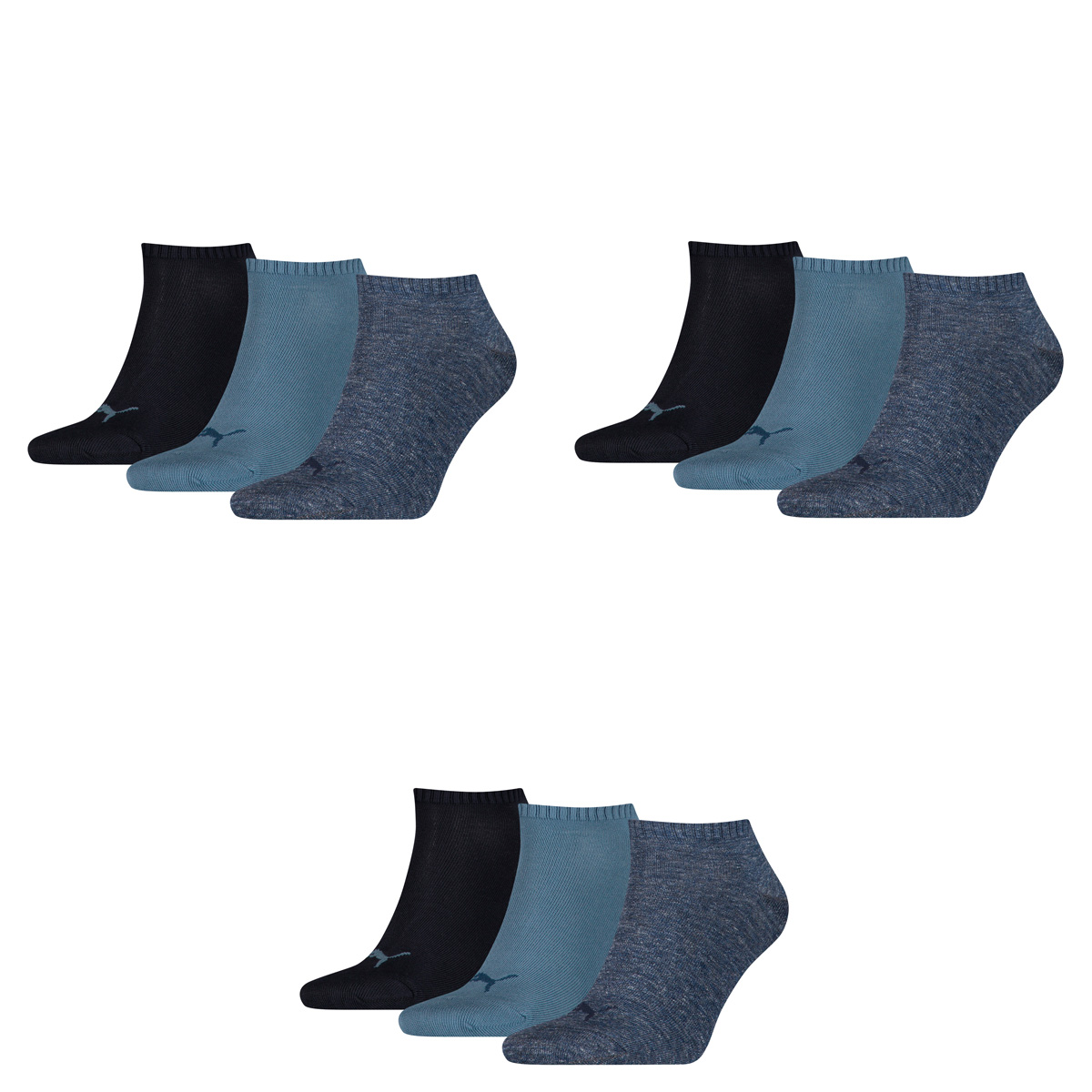PUMA Unisex Invisible Sneaker Socken 6er Pack, Größe:47-49;Farbe:denim blue (460)