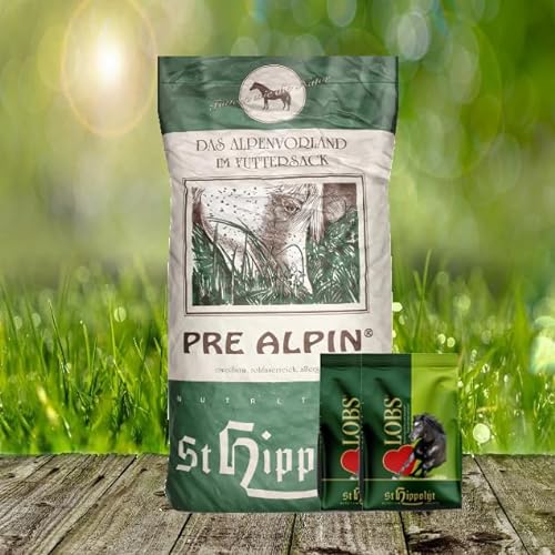 St. Hippolyt Pre Alpin Wiesencobs 25 kg + 2 x 1 kg Happy Horse Lecker Snack