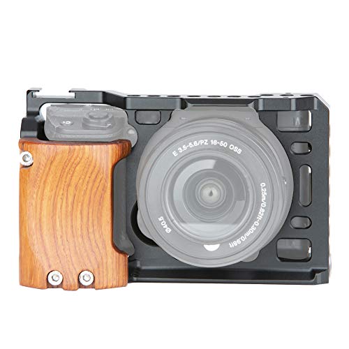 [Update Version] NICEYRIG A6400 A6500 Käfig mit Holzgriff für Sony A6400 A6500 Kamera