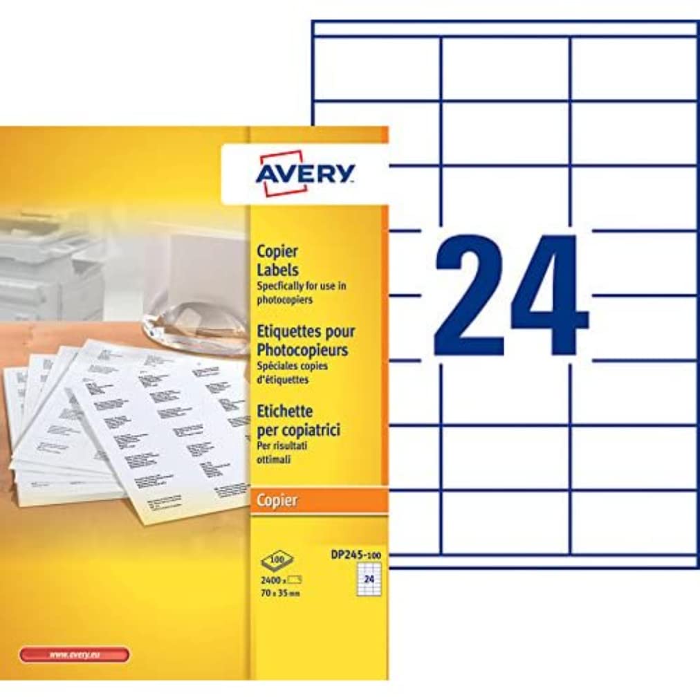 Kopieren Sie Beschriftung Avery 70x35mm 100 Blatt 24 Etiketten pro Blatt Wire
