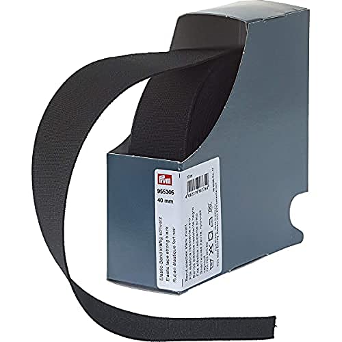 Prym 955305 Elastic-Band kräftig 40 mm schwarz, 72% PES 28% ED