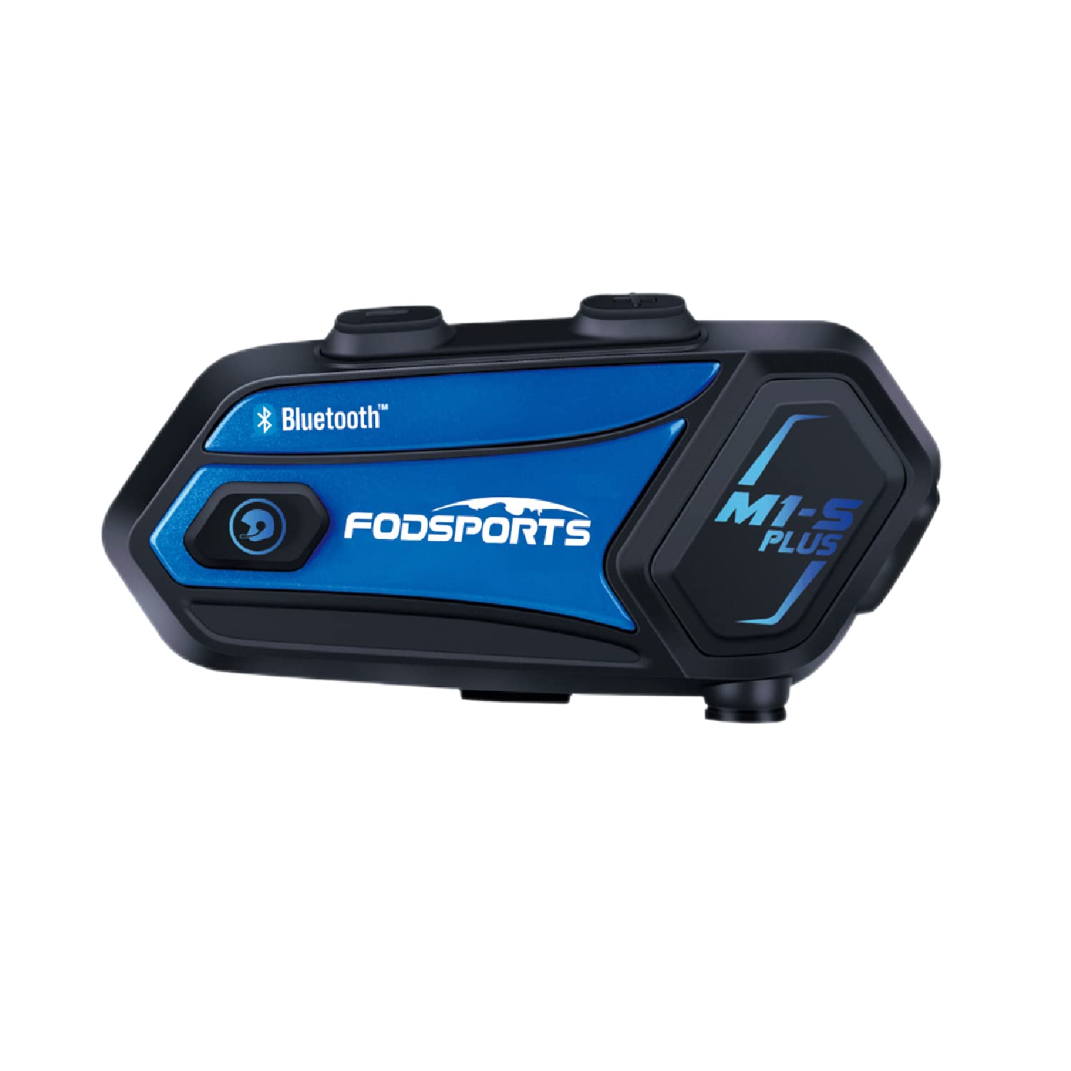Fodsports M1-S Plus Motorrad Headset Bluetooth,Intercom Motorrad für 8 Motorräder Helm,Motorrad Kommunikationssystem mit 900mAH Batterie GPS MP3 FM Radio Musik teilen Mikrofon stumm(1 Blau)