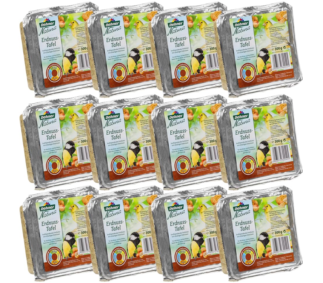 Dehner Natura Wildvogelfutter-Tafeln mit Erdnüssen, 12 x 300 g (3.6 kg)