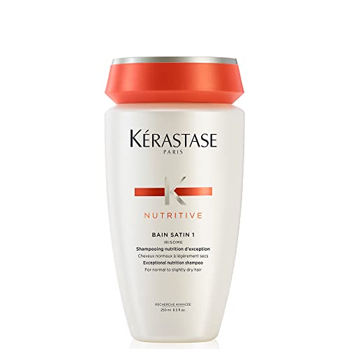 Kérastase | Shampoo für normales bis leicht trockenes Haar, Nährendes und pflegendes Haarbad, Für mehr Glanz, Bain Satin 1, Nutritive, 250 ml