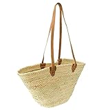 Palmtasche/Ibiza-Tasche m. langem Ledergriff Einkaufstasche Strandtasche Badetasche