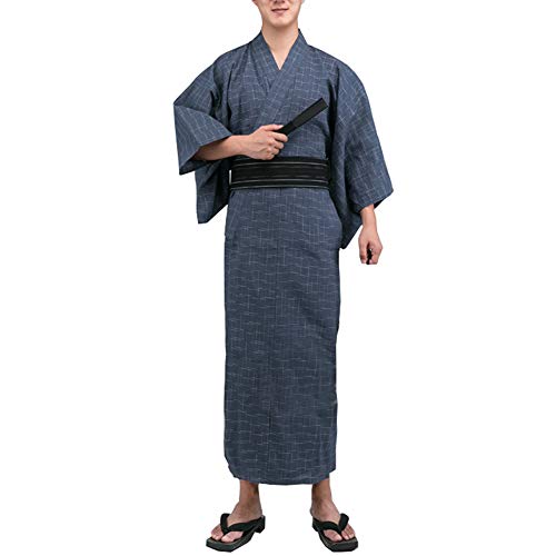 Jinbei Männer japanische Yukata japanische Kimono Home Robe Pyjamas Morgenmantel # 11 [Größe L]