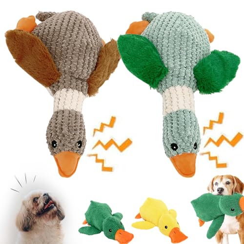 KURTIK Zentric Quack-Quack Duck Dog Toy, Zentric Plush Dog Toy, Classic Duck Dog Squeak Toy, Quacking Duck Toy for Dog with Real Quack Sound, Squeaky Dog Chew Toys, Stuffed Duck Dog Toy (A+B)