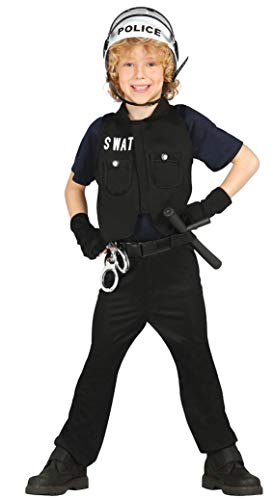 Guirca - SWA Polizei Kostüm Größe 7-9 Jahre schwarz (85648)