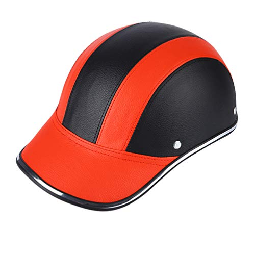 LIOOBO reithelm tragbare baseballmütze Form fahrradhelm für Erwachsene Outdoor-Sportarten Laufen Motorrad Radfahren (schwarz rot)