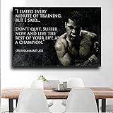 LTXMZ Muhammad Ali Motivations Zitat Wand Bilder Bilder Figur Portrait Leinwand Bild Nordic Inspirational Sport Poster Home Gym Deko 40x60cm Kein Rahmen