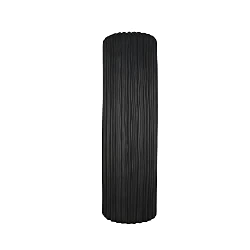 GILDE Vase Fjord matt schwarz, gerillte Oberflächenstruktur H: 58 cm T: 16cm Ø 16 cm 56471