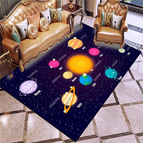 3D Space Universum Planet Muster Teppich Für Kinder Jungen Schlafzimmer, Flur Teppich Farbe Teppich Badezimmer Teppich 80X120Cm (A3,140x200cm)