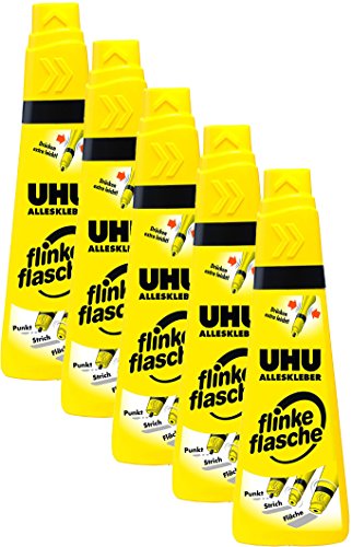 UHU 46315 - Alleskleber flinke Flasche 90 g (5, 90g Flasche)