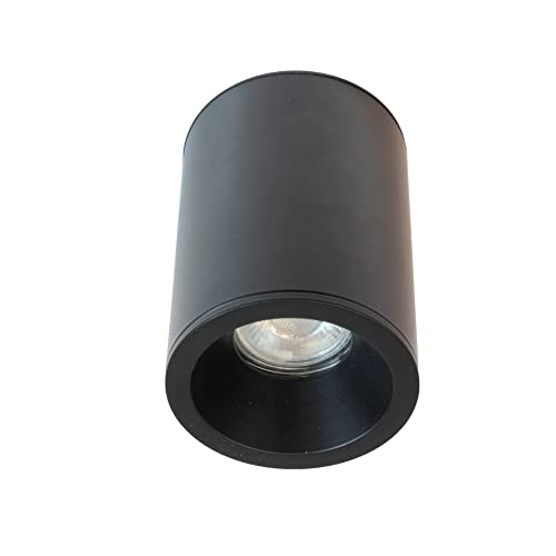 Oberflächenstrahler für den Innen- und Außenbereich, Schwarz, IP65, geeignet für Badezimmer, GU10 Glühbirne, zylindrisch, unabhängig