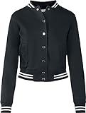Urban Classics Damen Ladies College Jacket Sweatjacke, Schwarz (Blk/Blk), 5XL EU