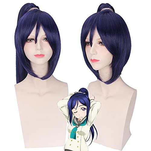 ydound Anime Coser Wig LoveLive!Sunshine! Kanan Matsuura Perücke für Damen, lange gerade Linie Cosplay Perücke 70 cm Krallenzange synthetisch Purpur
