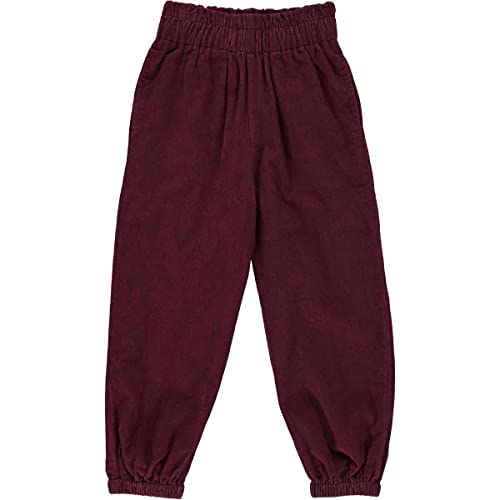 Müsli by Green Cotton Girl's Corduroy Flared Casual Pants, Fig, 140 cm