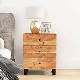 Youuihom Nachttisch aus Holz, Nachttische für B&B, Schlafzimmer Sideboard, Geeignet für Wohnräume, Wohnzimmer, Schlafzimmer, Nachttisch 50x33x62 cm Massivholz Akazie & Holzwerkstoff