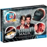 Clementoni 59299 Ehrlich Brothers Street Magic, Zauberkasten für Kinder ab 8 Jahren, magisches Equipment für 40 verblüffende Zaubertricks, inkl. 3D Erklärvideos, Mehrfarbig