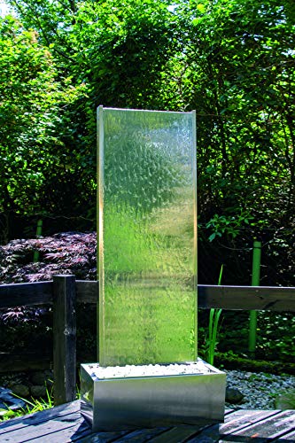 Köhko Wasserwand Höhe ca. 180 cm 26004 Terassenbrunnen mit LED-Beleuchtung und Edelstahlbecken